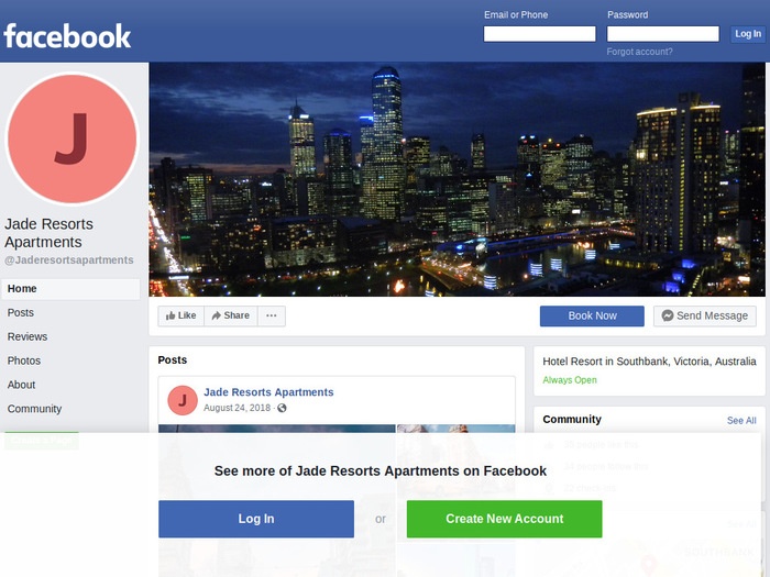 http://www.facebook.com/Jaderesortsapartments