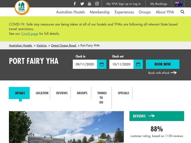 http://www.yha.com.au/hostels/vic/great-ocean-road/port-fairy/