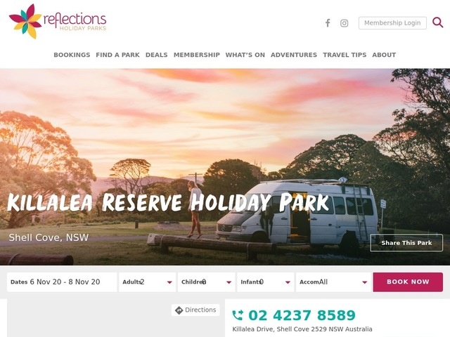 http://reflectionsholidayparks.com.au/park/killalea-reserve/