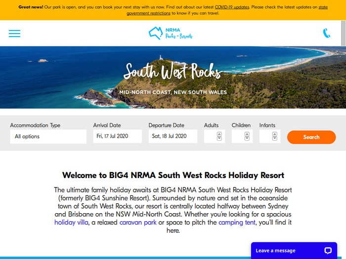http://www.nrmaparksandresorts.com.au/south-west-rocks/