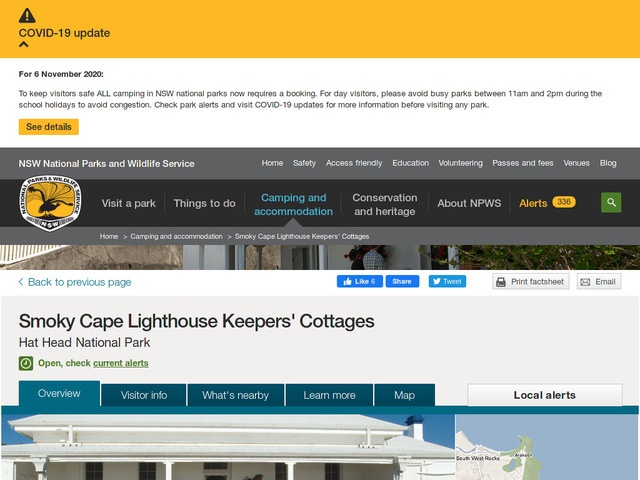 http://www.nationalparks.nsw.gov.au/camping-and-accommodation/accommodation/smoky-cape-lighthouse-keepers-cottages