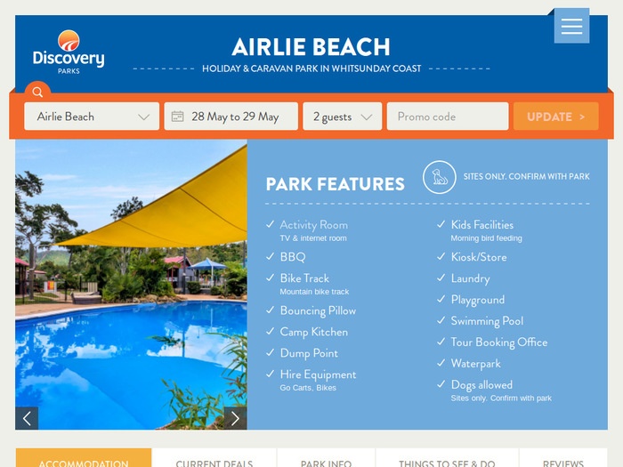 http://www.discoveryholidayparks.com.au/qld/whitsunday_coast/airlie_beach